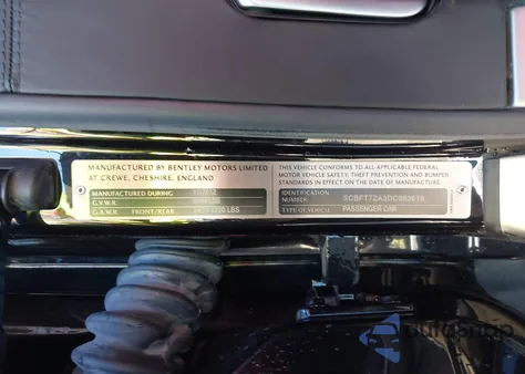 2013 Bentley Continental Gt V8 from USA, damaged, VIN SCBFT7ZA3DC083615